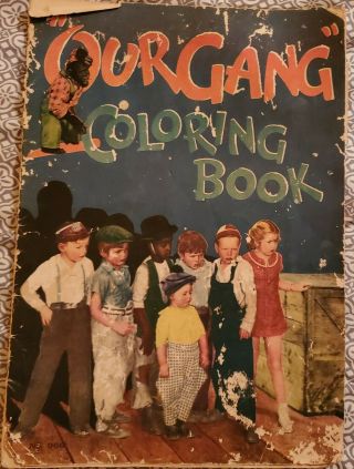 Very Rare Vintage 1933 Coloring Book 15 " X 11 Our Gang Little Rascals Look