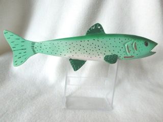 Hand Carved / And Painted (folk Art) Trout Ice Fishing Decoy