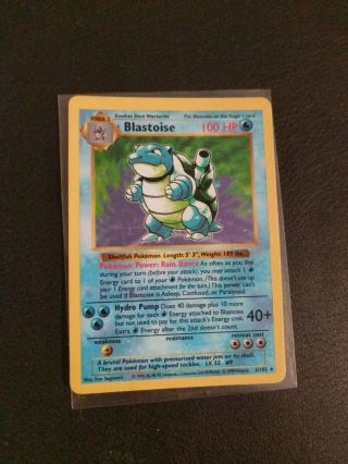 Shadowless Blastoise 2/102 Holo Foil Rare Base Set Pokemon Card 1999