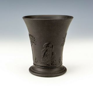 Antique Wedgwood Black Basalt Jasperware - Neo - Classical Vase - Lovely