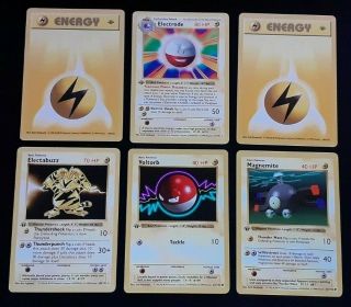 Pokemon 1st Edition Shadowless Lightning Base Set Wotc Rare Cards 1999 Nm