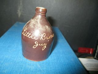 Vintage Antique Stoneware Mini Little Brown Jug E135 Pl