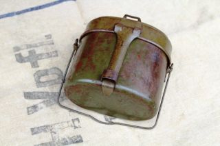 Ww2 German Wehrmacht M31 Mess Tin - Rare Steel Made With Red Enamel.  1943 Dated