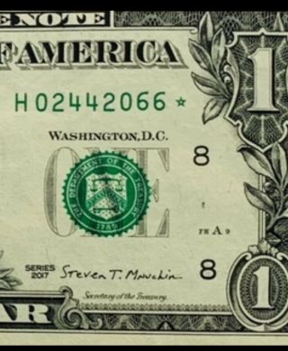 $1 Green Seal Star Note A Uncirculated One Dollar Bill Rare