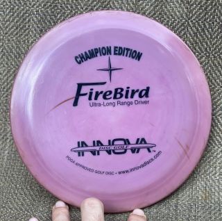 Rare Purple Innova Ce Firebird Fx Golf Disc Champion Edition Pfn Pat 168 Grams