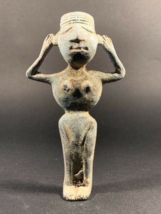 Very Rare Ancient Luristan Bronze Fertility Statuette Circa 1000bc