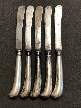 Antique Sterling Silver Butter Knives By Robert Pringle & Sons Sheffield 1913