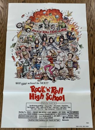 Rock N Roll High School - Rare Cult Ramones Vintage Movie Poster