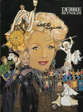 Debbie Reynolds Autographed Las Vegas Show Program Movie Museum Rare