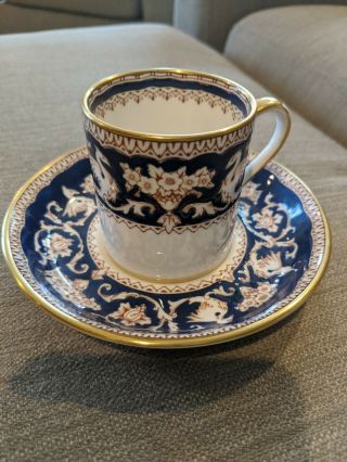 Vintage Crown Staffordshire Ellesmere Fine Bone China Demitasse Tea Cup & Saucer