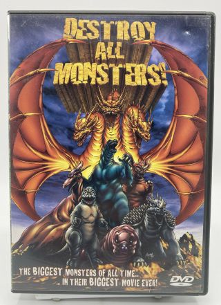 Destroy All Monsters (dvd,  2000) Godzilla Mothra Rodan 1968 Toho Region 1 Rare