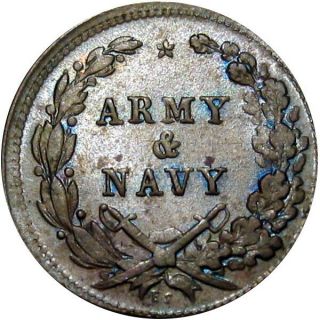 1863 Army & Navy Patriotic Civil War Token Rare This