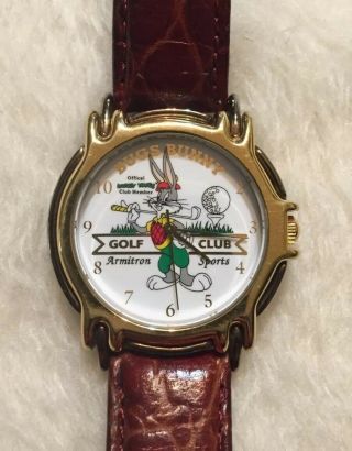 Vintage Armitron Watch Looney Tunes (rare Golf Club) Bugs Bunny 2200/135