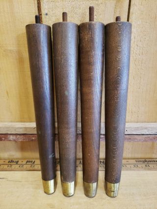 Set Of 4 Mid Century Modern 11.  5 " Replacement Hardwood Tapered Table Legs
