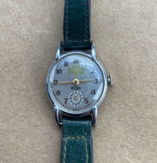 Rare Vintage Medana Swiss Girl Scout Watch Wind Up Wristwatch Green 1950s
