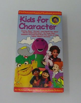Barney The Character Counts: Coalition Kids For Character (vhs 1996 Rare Oop Htf