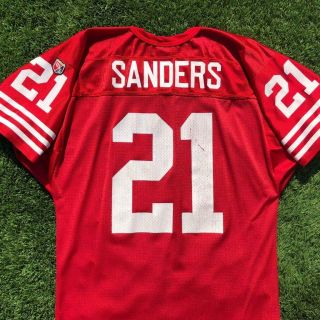 Rare Vtg 90s Red Wilson San Francisco 49ers Deion Sanders 21 Football Jersey L