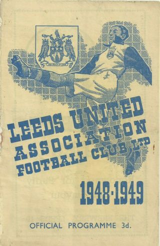 Rare Football Programme Leeds United V Blackburn Rovers 1948 - 1949