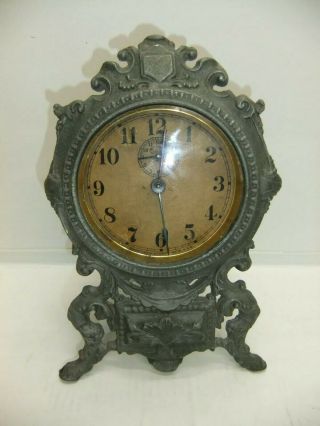 Antique Waterbury Clock Co.  8 Day Alarm Mantle/table Clock,  Last Pat.  Date 1901