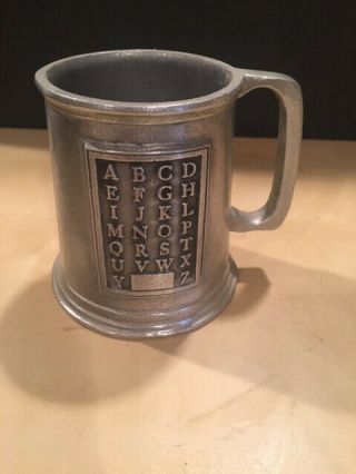 Vintage Wilton Pewter Alphabet Mug / Cup " Great Rare Collectible Item "