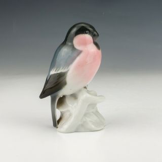 Antique Sitzendorf German Porcelain - Bullfinch Bird Figurine