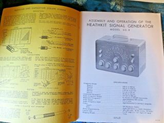 Rare 1958 Heathkit Booklet& 3 Foldout Signal Generator Model Sg - 8