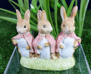 Beswick Beatrix Potter Flopsy Mopsy And Cottontail Rare Bp4 Signed Backstamp