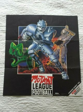Mutant League Football / Jungle Strike - Rare Double Sided Poster - Sega Genesis