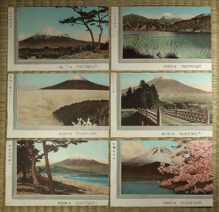 Antique Postcard / Mt.  Fuji Views / Set Of 6 / Japanese / C.  1930
