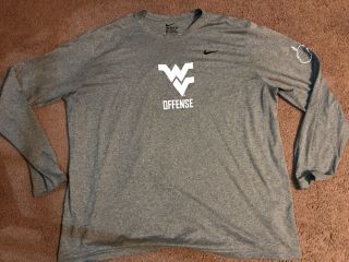 Rare Team Issued West Virginia Mountaineers T Shirt Nike Mens 3xl Wvu Football