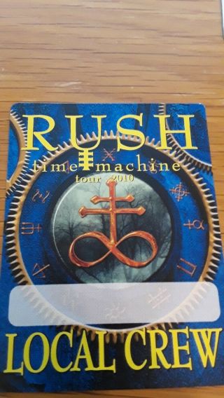 Rare Rush Time Machine Tour 2010 Local Crew Pass