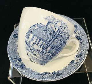 OLD Alfred Meakin Demi Cup & Saucer The Raleigh Tavern Old English Staffordshire 2