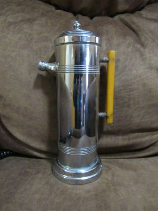 Art Deco Chromium Cocktail Shaker With Bakalite Handle