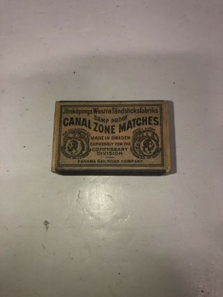 1910s Rare Antique Panama Railroad Canal Zone Matchbox - No Wood Matches Prr