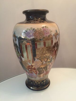 Large Antique Japanese Meiji Period Satsuma Porcelain Vase