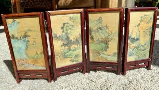 A 19th / Early 20th Century Chinese Painting On Silk Landscapes And Flowers