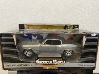 1:18 Ertl American Muscle 1970 Chevy Monte Carlo Ss Chrome Edition Rare
