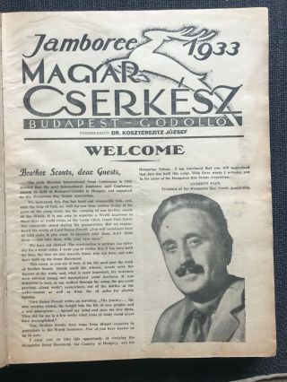 1933 Hungary World Scout Jamboree News Newspaper Baden Powell Gödöllő 1933 Rare