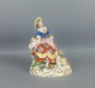 Antique French Samson Porcelain Figurine Of A Young Lady With Exquisite Detail