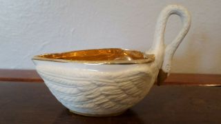 M.  Imp Le De Sevres Porcelain Creamer Gold And Goose Decoration