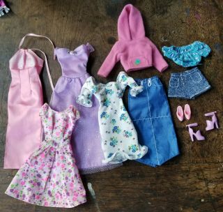 Rare Barbie 6 Fashion Gift Pack 1998 Floral Dress Gowns Hoodie Shoes Euc