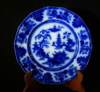Antique C 1819 Flow Blue 9 1/4 " Plate W.  Adams & Sons Tonquin Ironstone