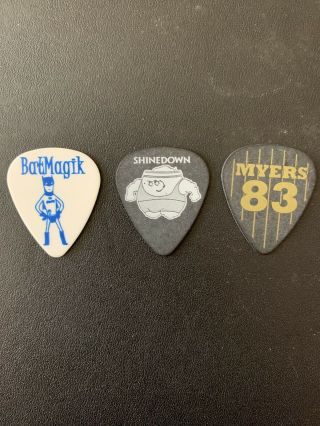 Shinedown Signature Tour Guitar Pick Set.  Rare.  Set Of 3 Picks Zach Myers
