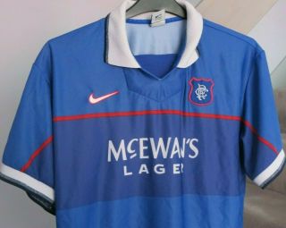 Mens Glasgow Rangers Home Shirt 1997 - 99 Size Large Nike Vintage Rare Retro