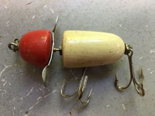 Vintage Pflueger Wooden Globe Rotary Head Fishing Lure W/bulldog Stamp