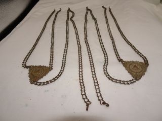 Antique Brass Hanging Lamp Ladder Chains With Medallions