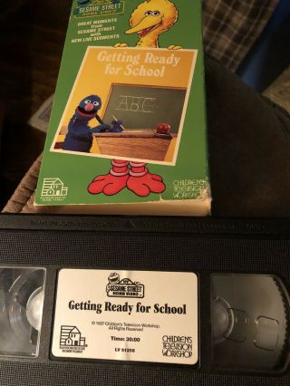 SESAME STREET GETTING READY for SCHOOL VHS VIDEO TAPE 1987 Rare Vintage 3