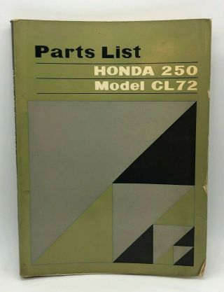 Honda 250 Model Cl72 Parts List 1962 - 1965,  Complete 79 Pages - Rare