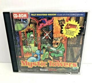 Mystic Towers Wizard Ibm Pc & Compatibles Cd - Rom Rare Vg,  S&h