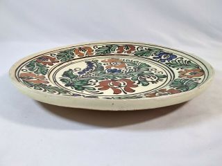 Vintage Romanian Pottery Plate Handpainted Handmade Signed Molnos Jozsef Korond 3